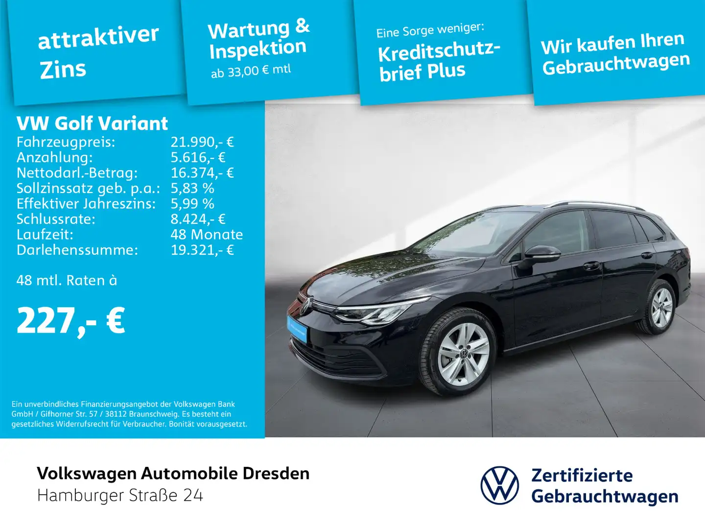 Volkswagen Golf Variant Golf VIII Variant Life 1.0 TSI LED TRAVEL KAMERA Schwarz - 1