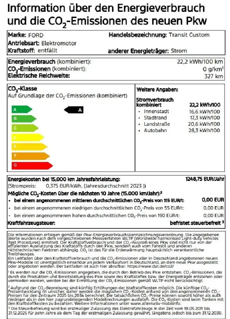 Ford Transit Custom E 320 L1 Trend RWD Weiß - 2