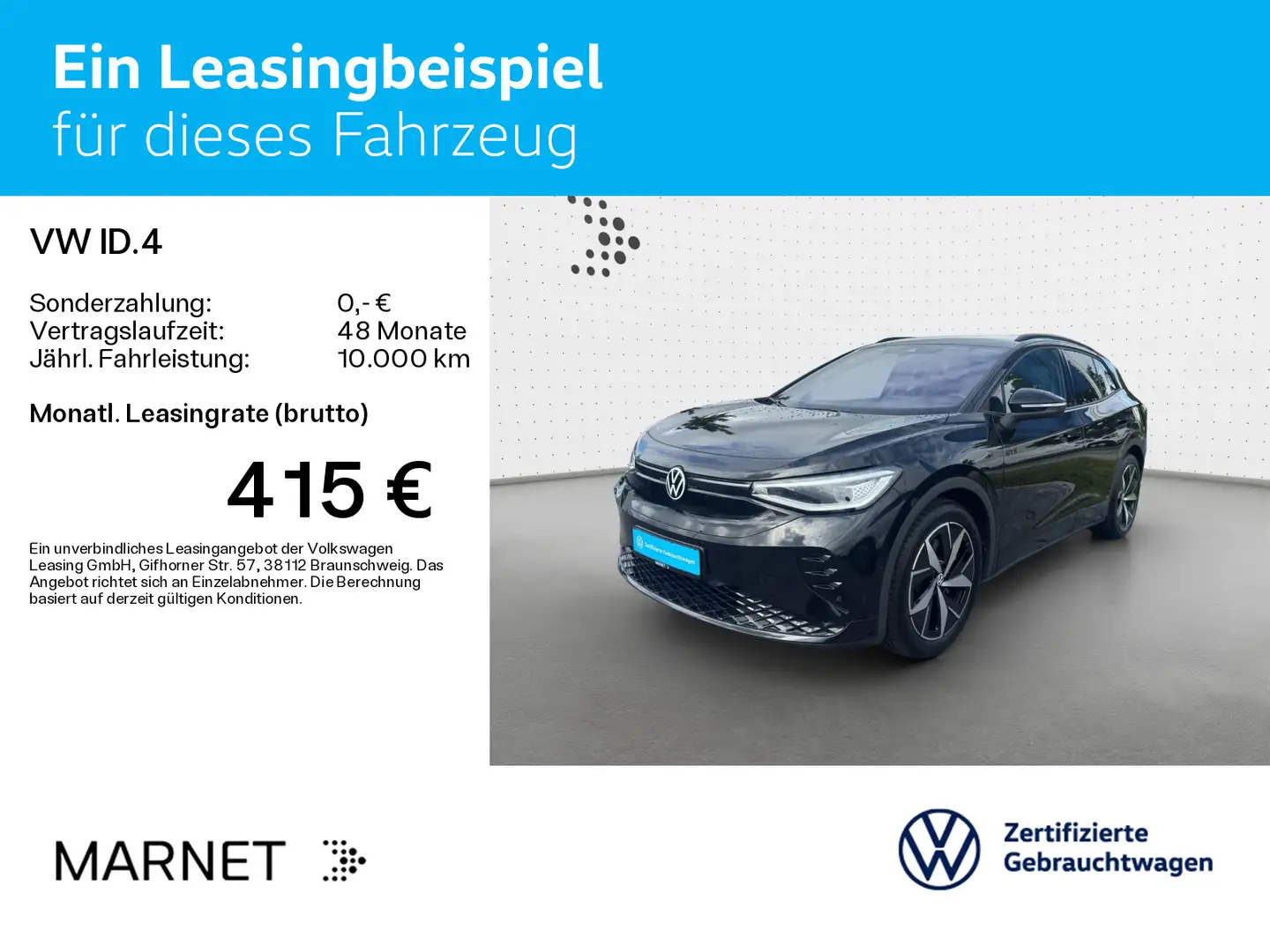 Volkswagen ID.4 GTX 4Motion IQ.LIGHT*AHK*WÄRMEPUMPE*NAVI*KA Schwarz - 2