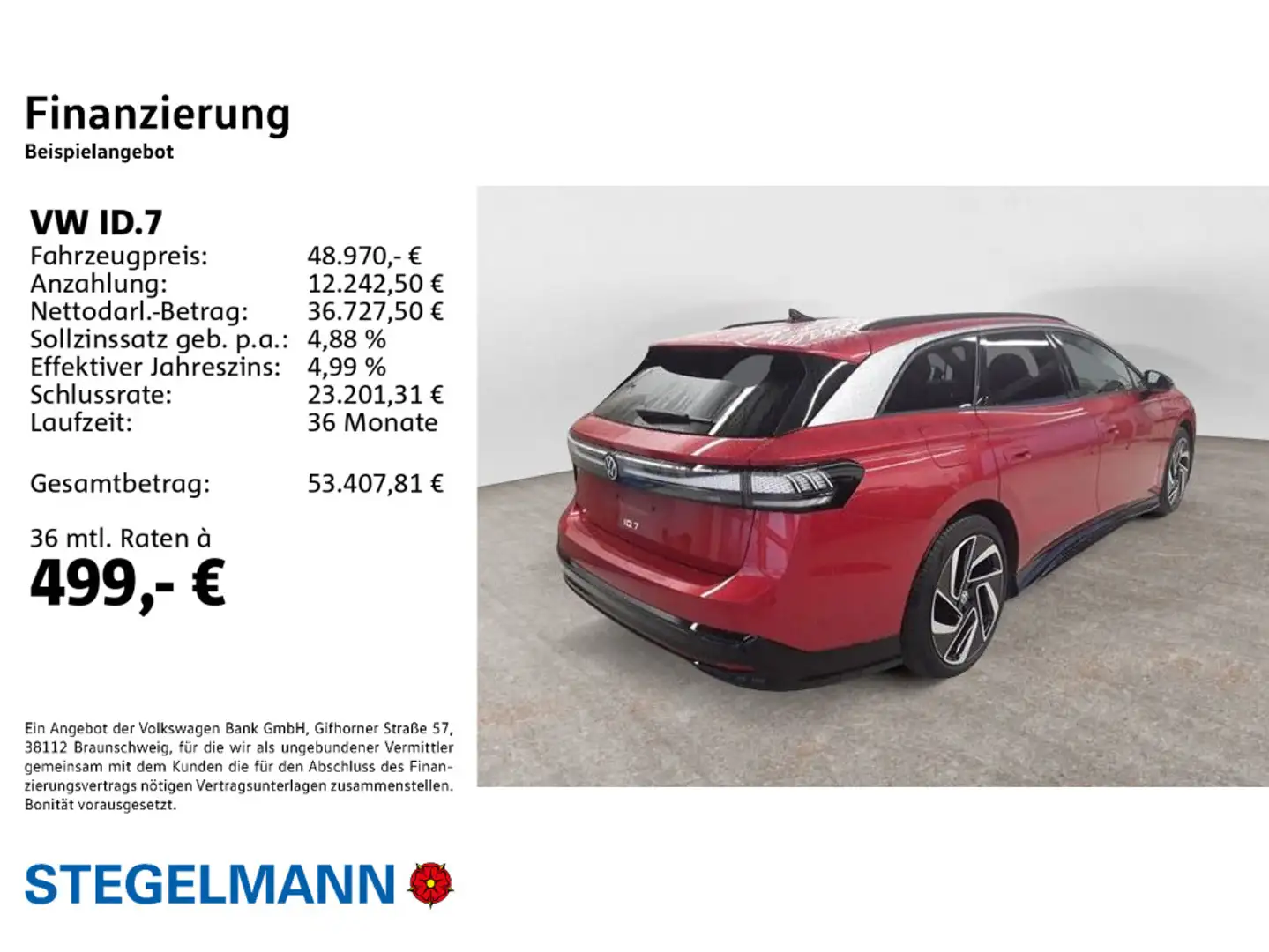 Volkswagen ID.7 Tourer Pro 210kW/77kWh *AHK*+3J. Garantie*K Rot - 2