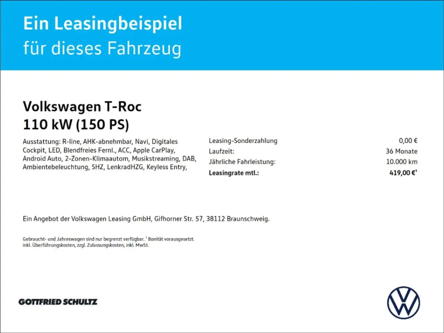 Volkswagen T-Roc Leder Cabriolet R-Line 1.5 TSI DSG LED ACC AHK Schwarz - 2