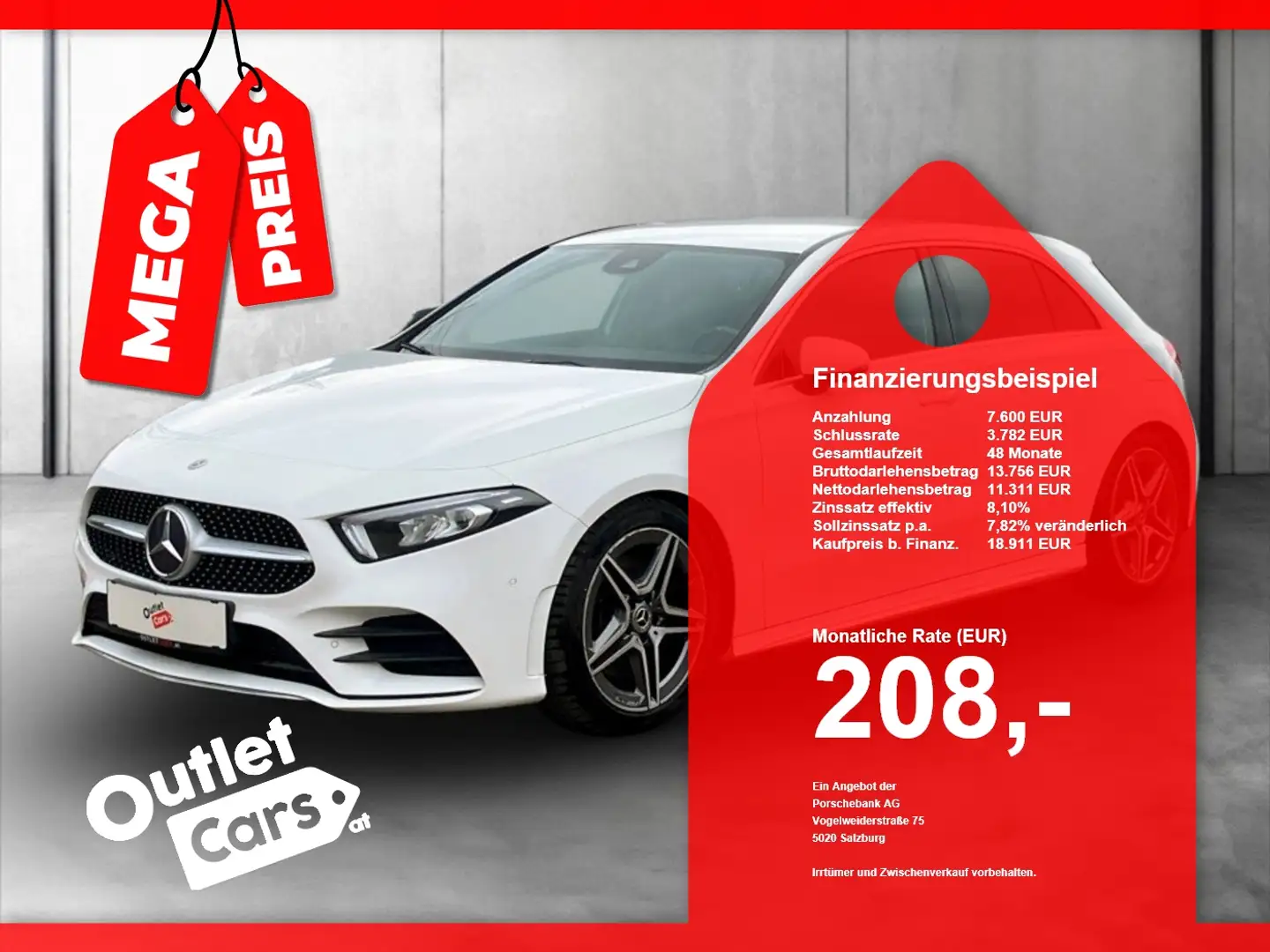 Mercedes-Benz A 220 d AMG Line Aut. AHK+LED+LEDER+NAVI+RFK Weiß - 1