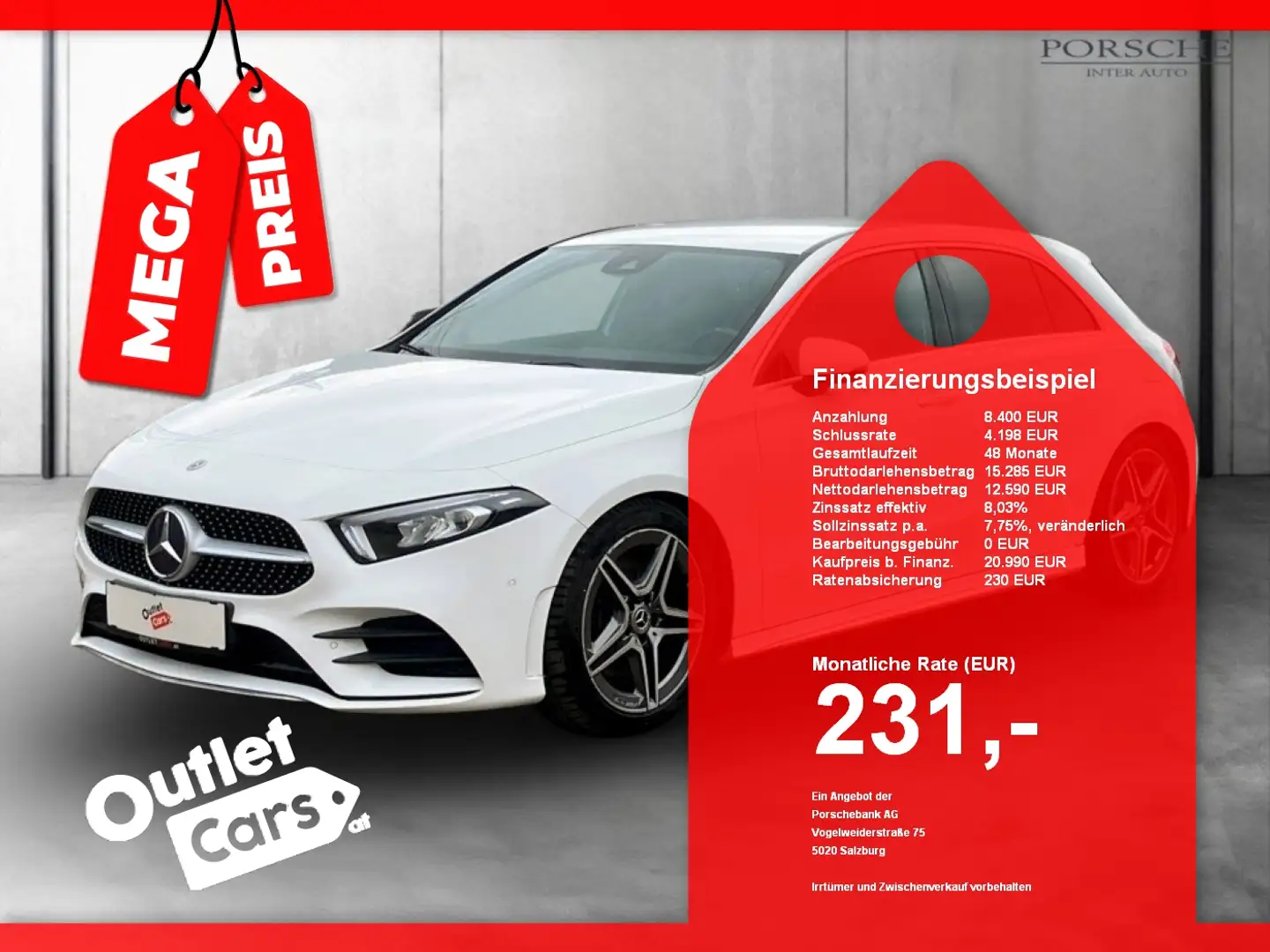 Mercedes-Benz A 220 d AMG Line Aut. AHK+LED+LEDER+NAVI+RFK Weiß - 1