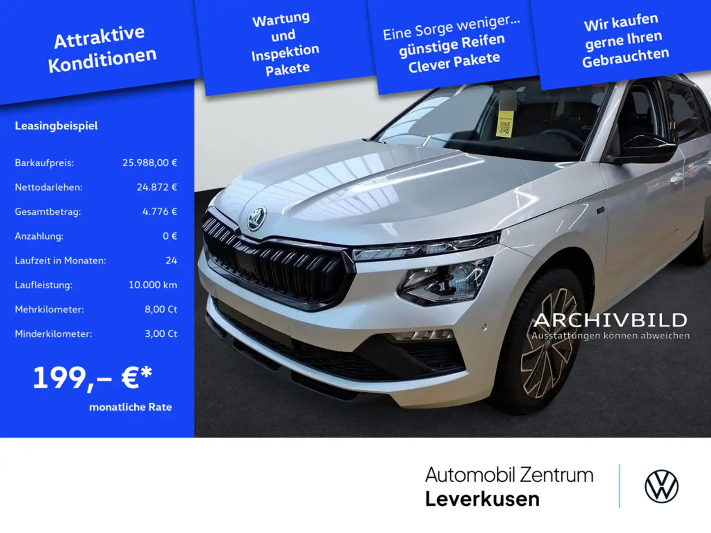 Skoda Kamiq Selection DSG NAVI VIRT AHK ACC KAM SHZ Silber - 1