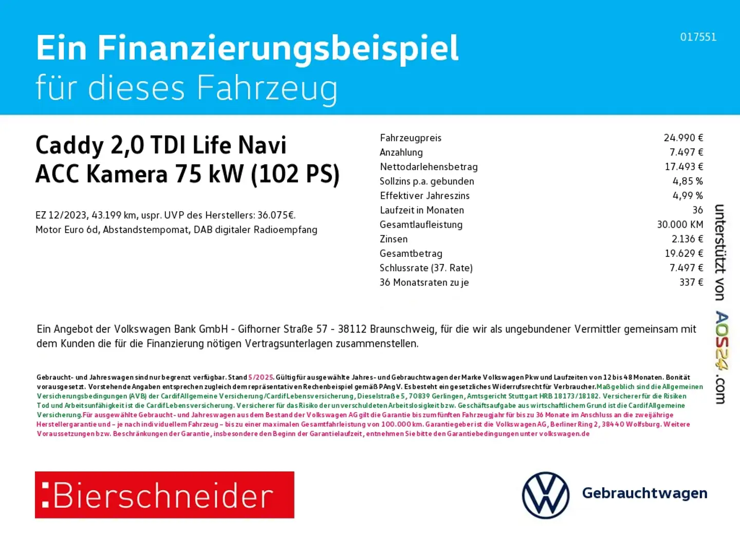 Volkswagen Caddy 2,0 TDI Life Navi ACC Kamera Schwarz - 2