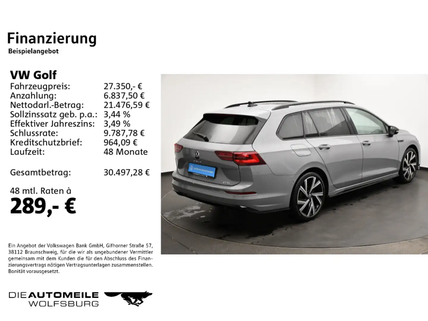 Volkswagen Golf 8 VIII Variant 1.5 eTSI DSG R-Line Matrix/A Grau - 2
