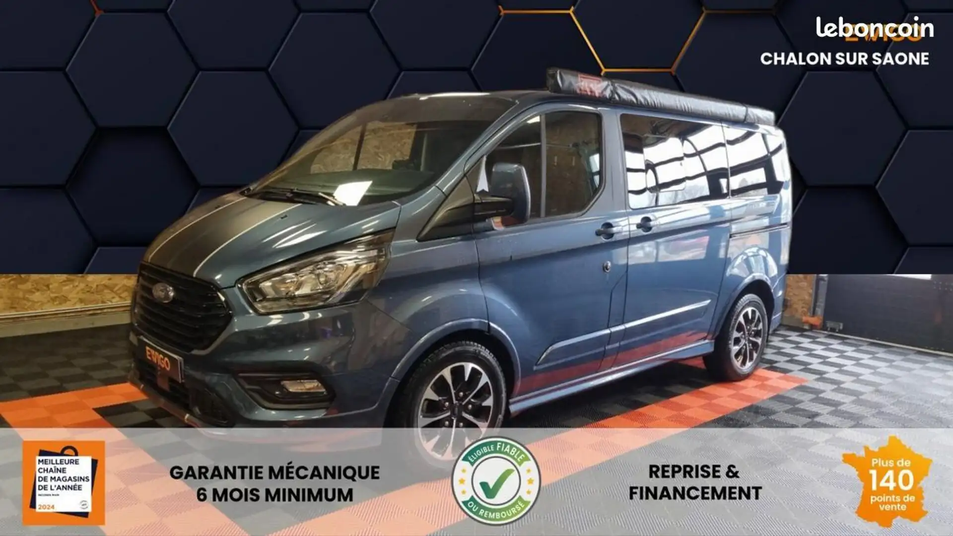 Ford Tourneo Custom SPORT 170 BVA MALUS PAYE Blauw - 1