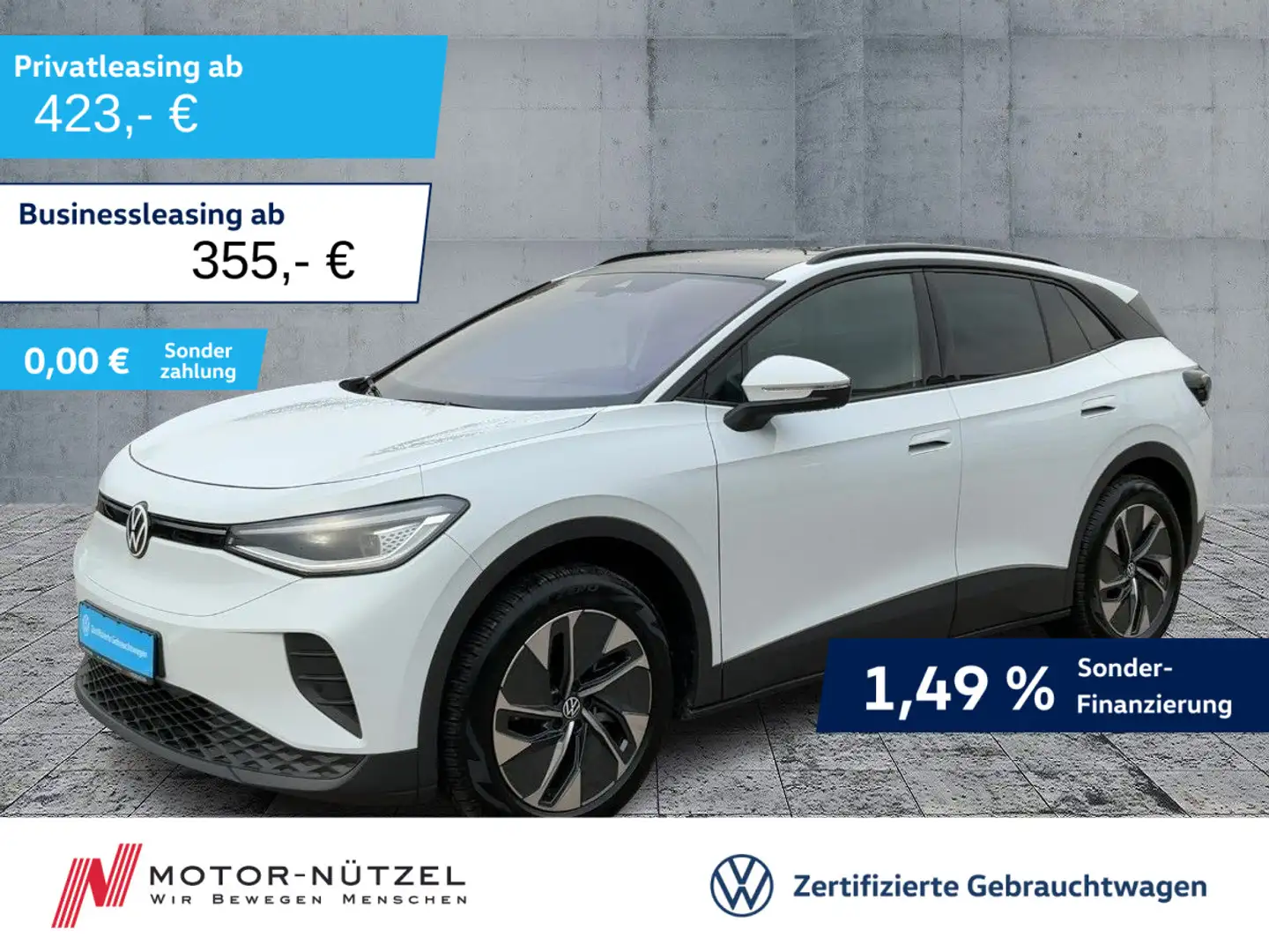 Volkswagen ID.4 Pro 210kw 5JG+MATRIX+NAVI+AHK+PANO+SPORTPAK Weiß - 1