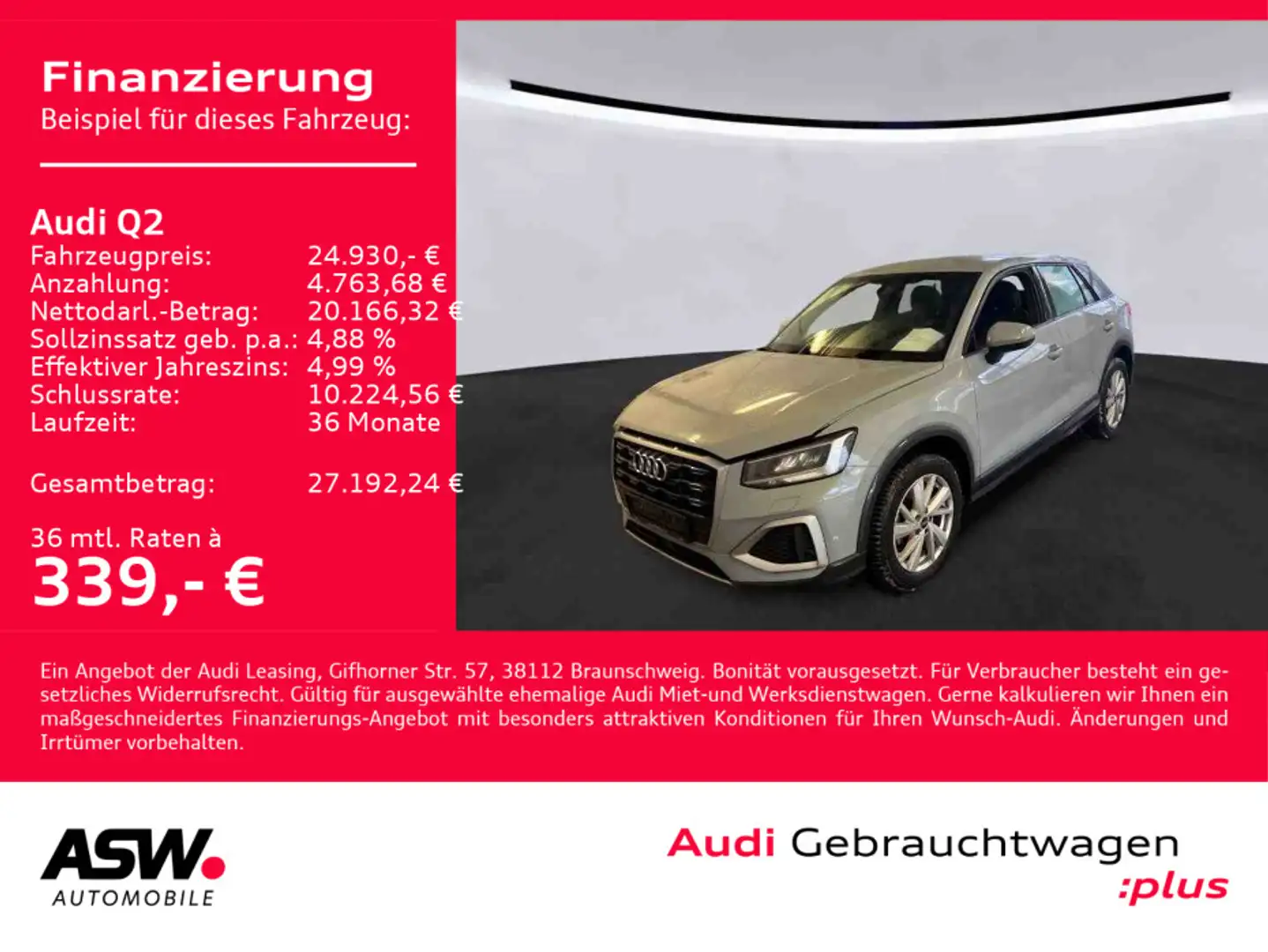 Audi Q2 S line 35 TFSI Stronic LED Navi LEDER SHZ AHK Gris - 1