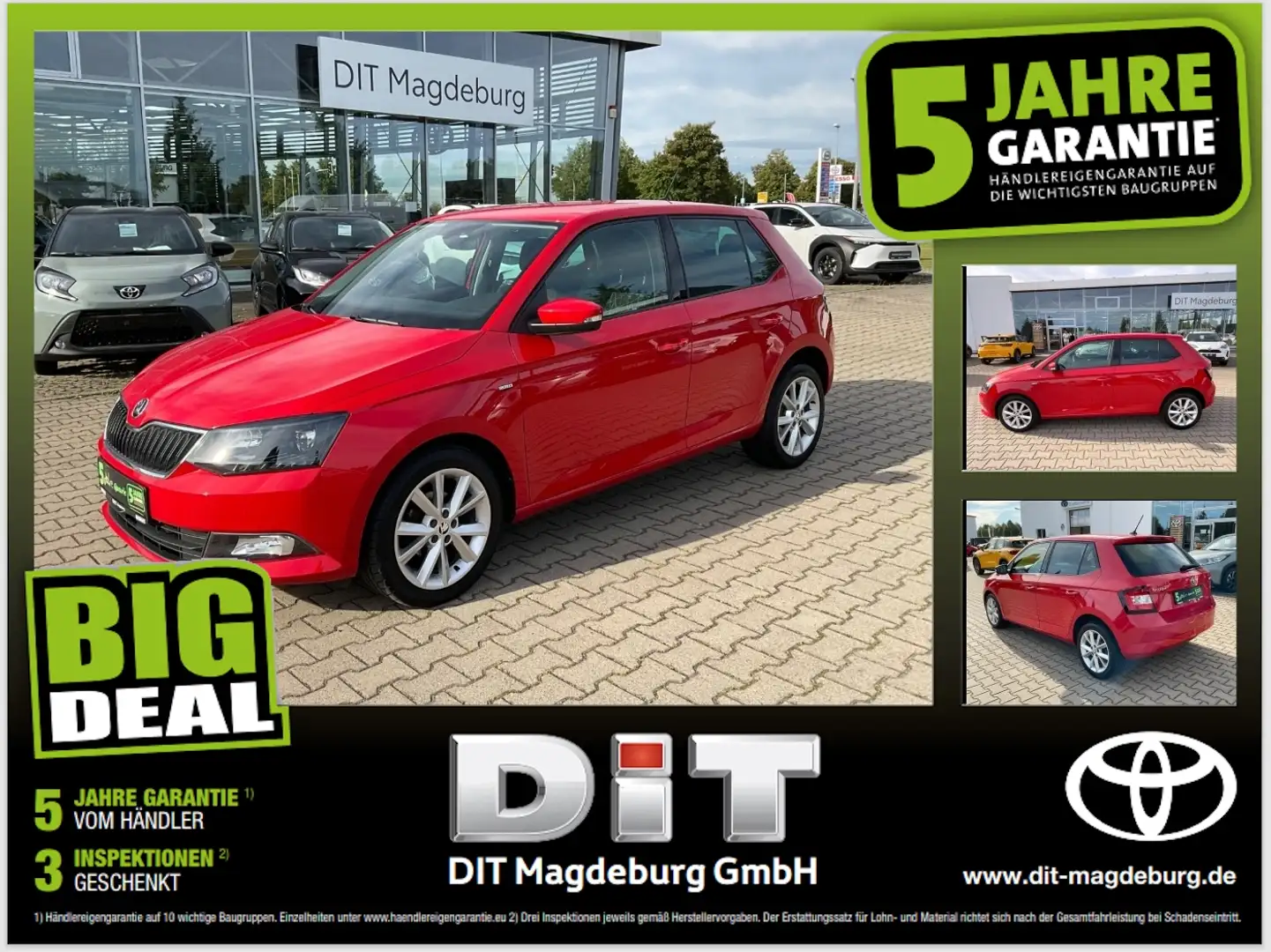 Skoda Fabia 1.0 TSI Clever ACC+SHZ+KlimaA+LM Rojo - 1