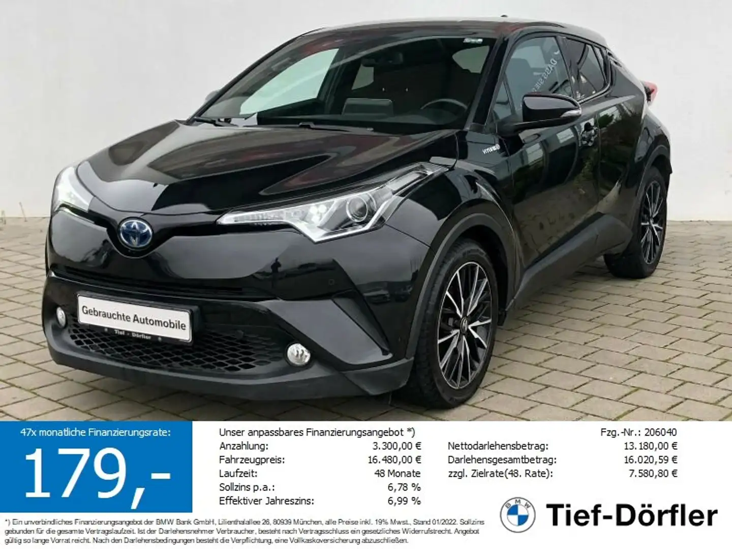 Toyota C-HR Hybrid Team D CAM/NAVI/SH/LHZ/TEMPO/DAB Noir - 1