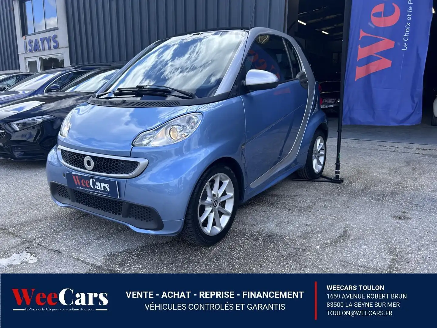 smart forTwo Coupe 1.0 71ch mhd Softouch Passion PHASE 3 Bleu - 1