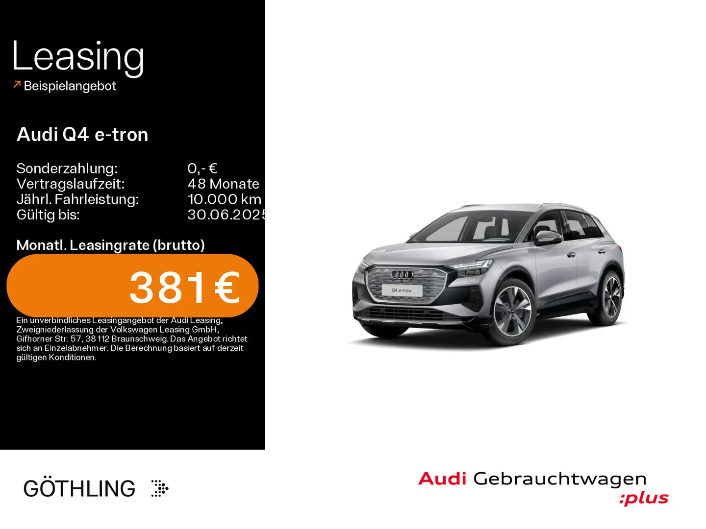 Audi Q4 e-tron 45 advanced*AR-HUD*Matrix*Virtual*Navi Zilver - 1