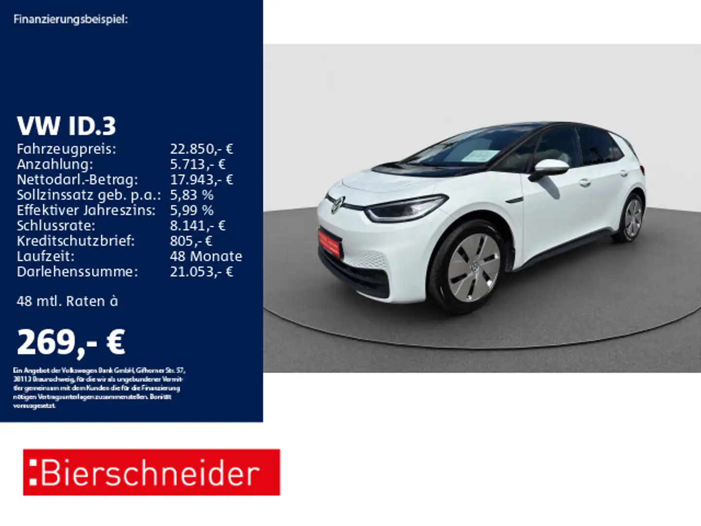 Volkswagen ID.3 Pro Perf. Business MATRIX WÄPU CAM ACC Weiß - 1