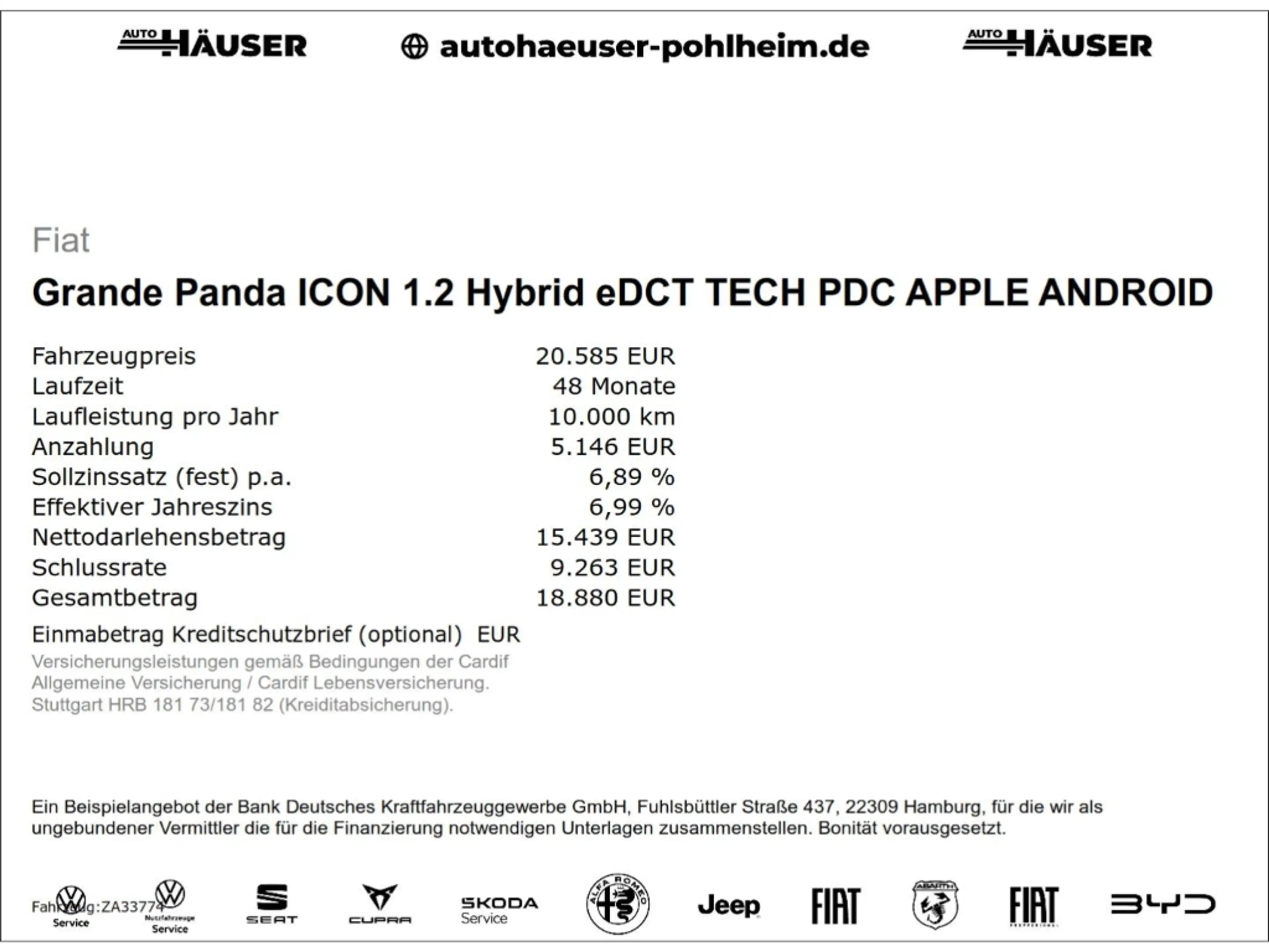 Fiat Grande Panda ICON 1.2 Hybrid eDCT TECH PDC APPLE ANDROID ALLWET — photo 2