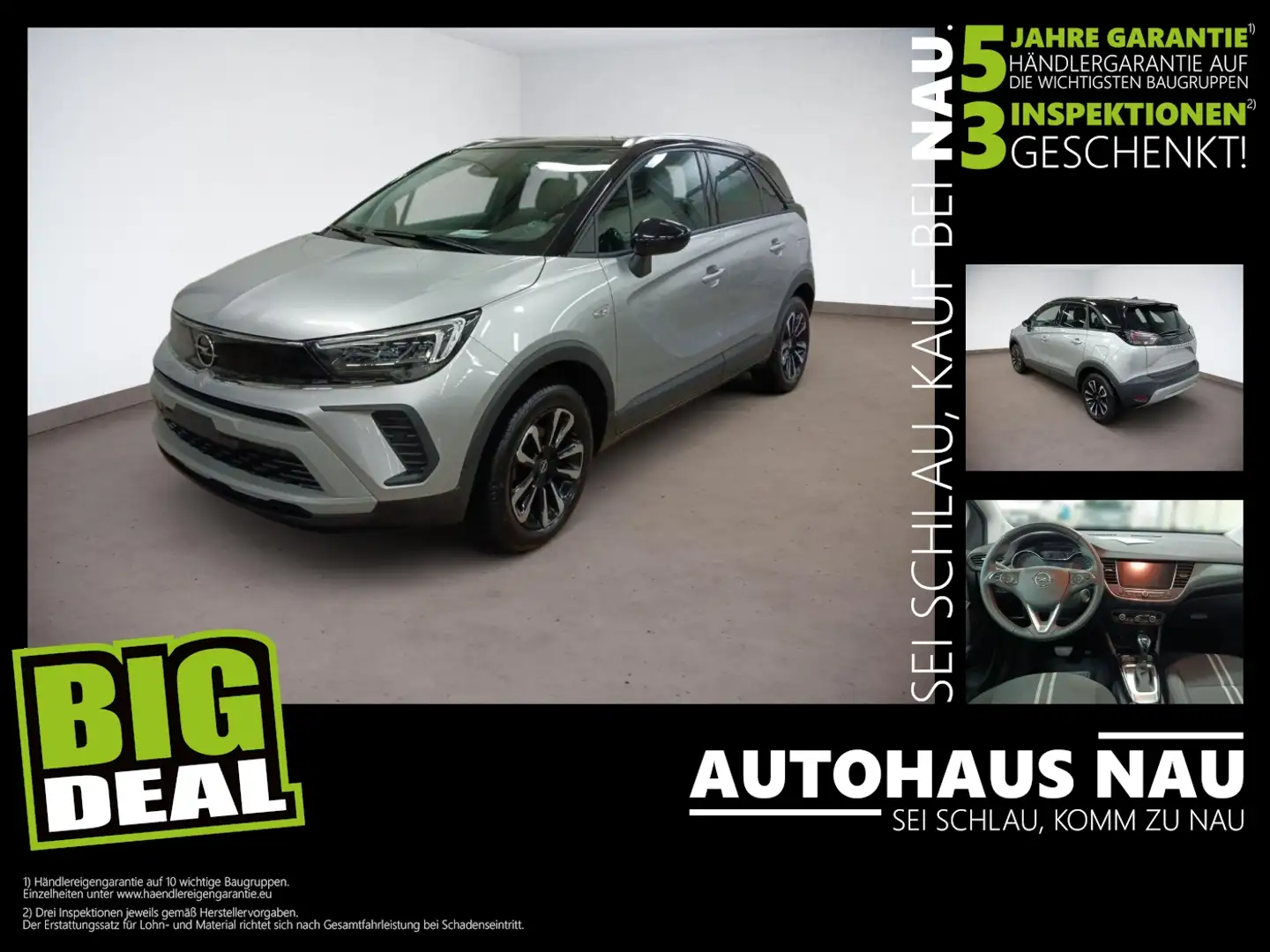 Opel Crossland 1.2 Turbo Elegance Inspektionspaket BigDeal Silber - 1