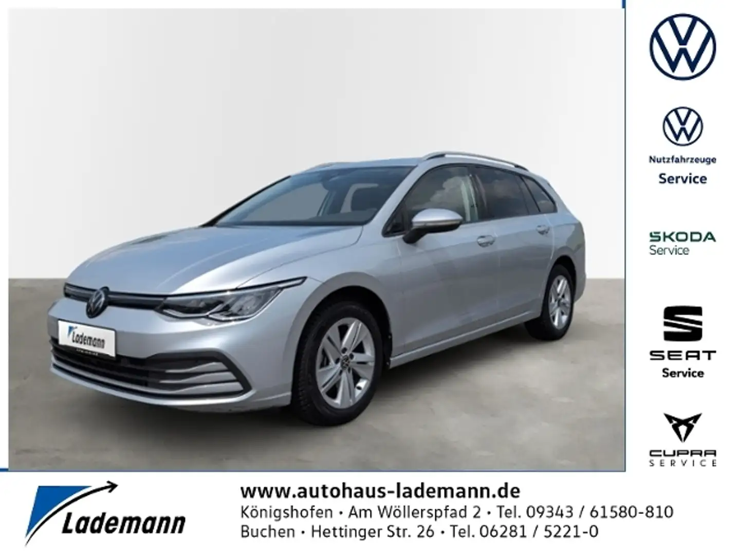 Volkswagen Golf Variant VIII Variant 2.0 TDI DSG LED+NAVI+AHK+RÜKAM Argent - 1