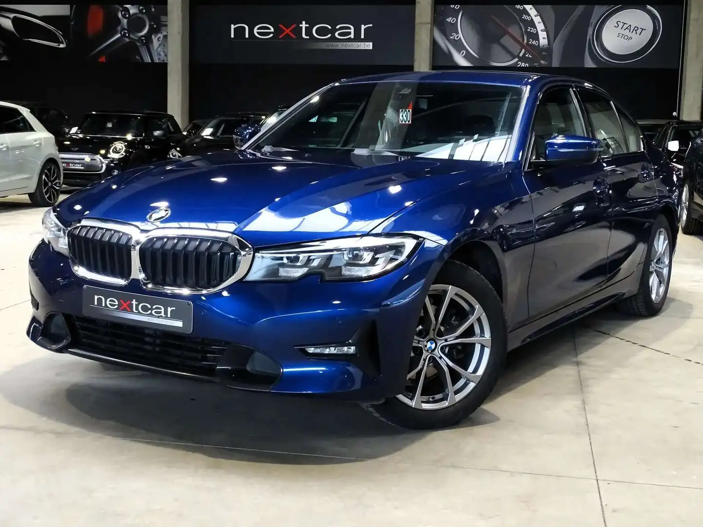 BMW 318 dA Berline Sportline *CUIR SPORT-LED-NAVI-PARKING* Bleu - 1