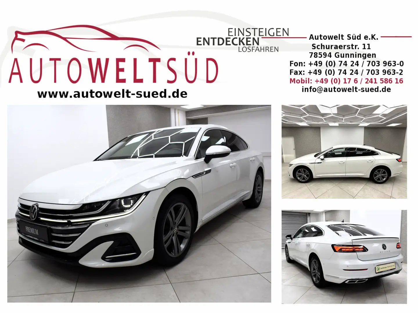 Volkswagen Arteon 2.0 TSI R Line Sportpaket RCam 4xSHZ KeylGo Weiß - 1
