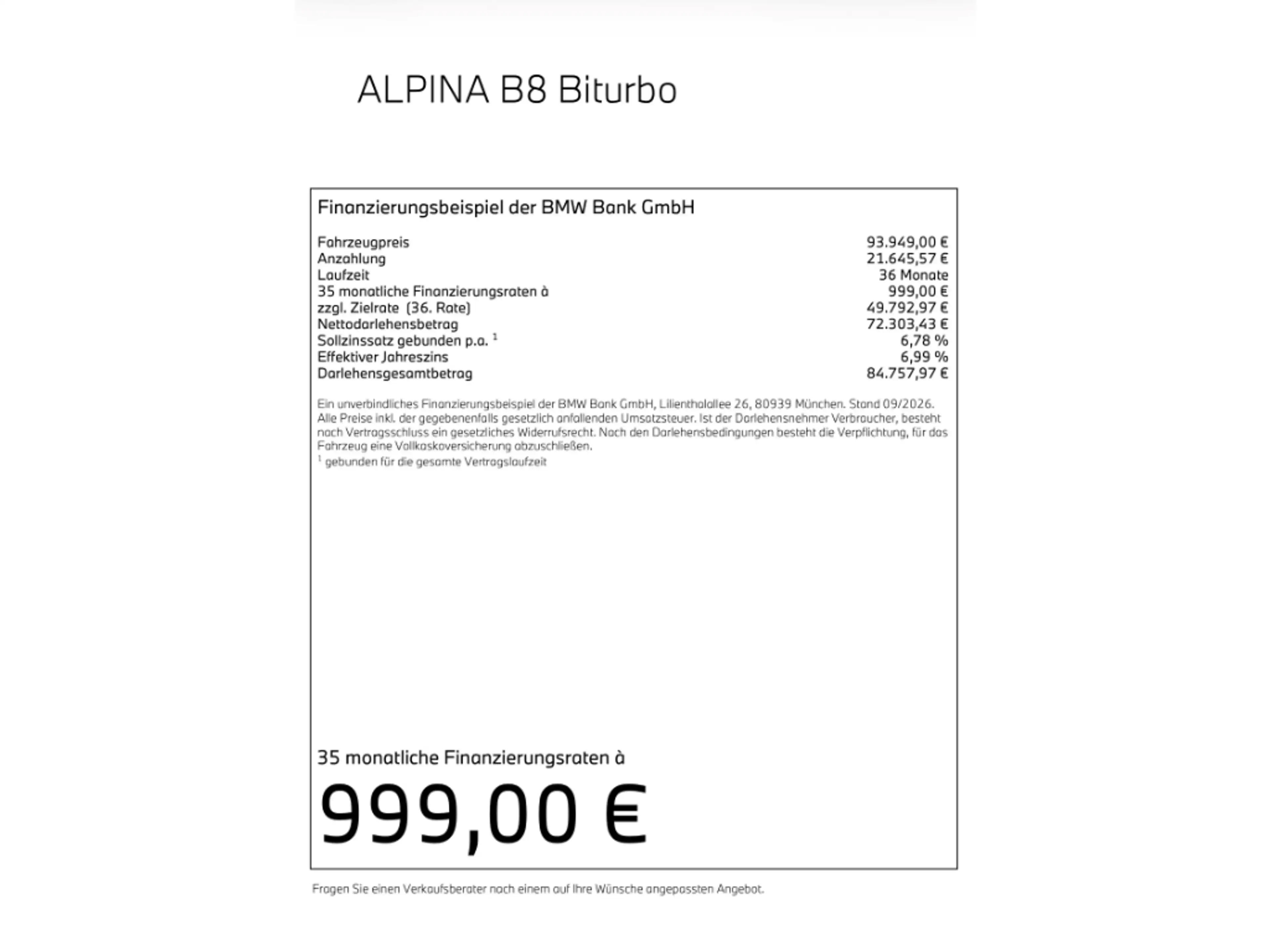 Alpina B8 Navi Leder Pano BMW Laserlicht Bowers&Wilkins 360 — photo 5