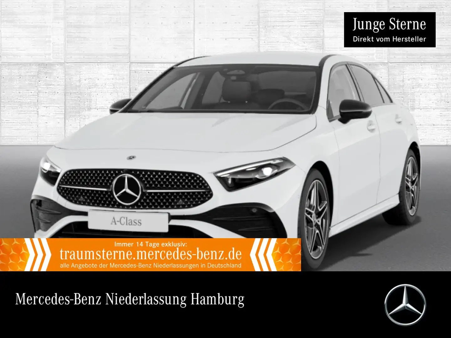 Mercedes-Benz A 200 Lim AMG+NIGHT+MULTIBEAM+BURMESTER+KAMERA+7G Weiß - 1