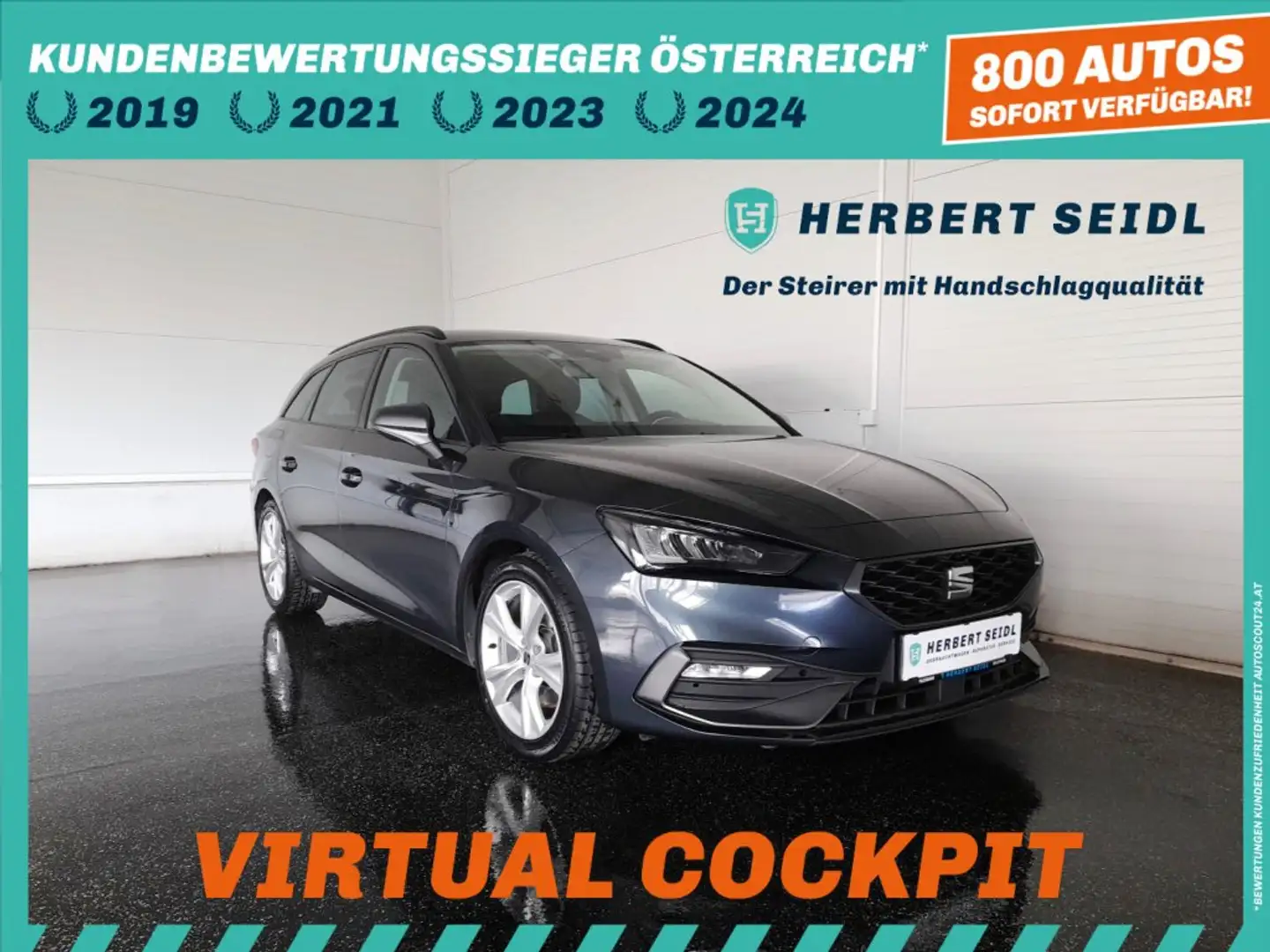 SEAT Leon ST FR-LINE 2,0 TDI DSG *LED / VIRTUELL / NAVI / LEDER / VERKEHRSZEICHEN & SPURHALTEASSIST / KEYLESS* Grau - 1