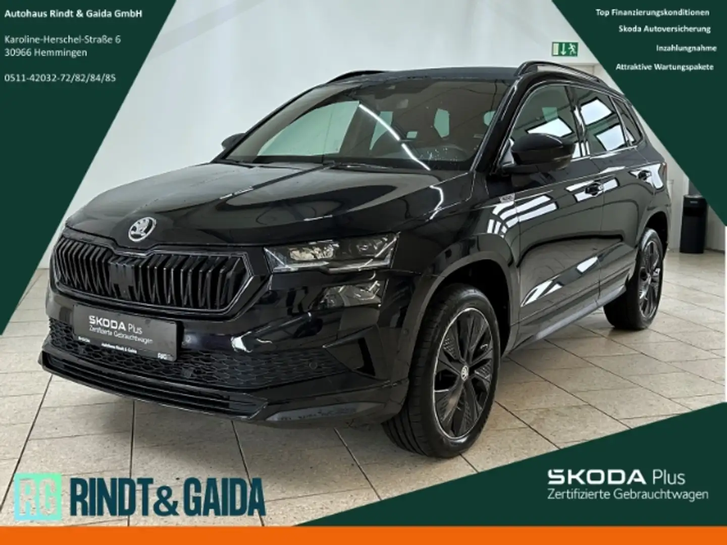Skoda Karoq 1.5TSI DSG Sportline ACC Navi Matrix AHK Schwarz - 1