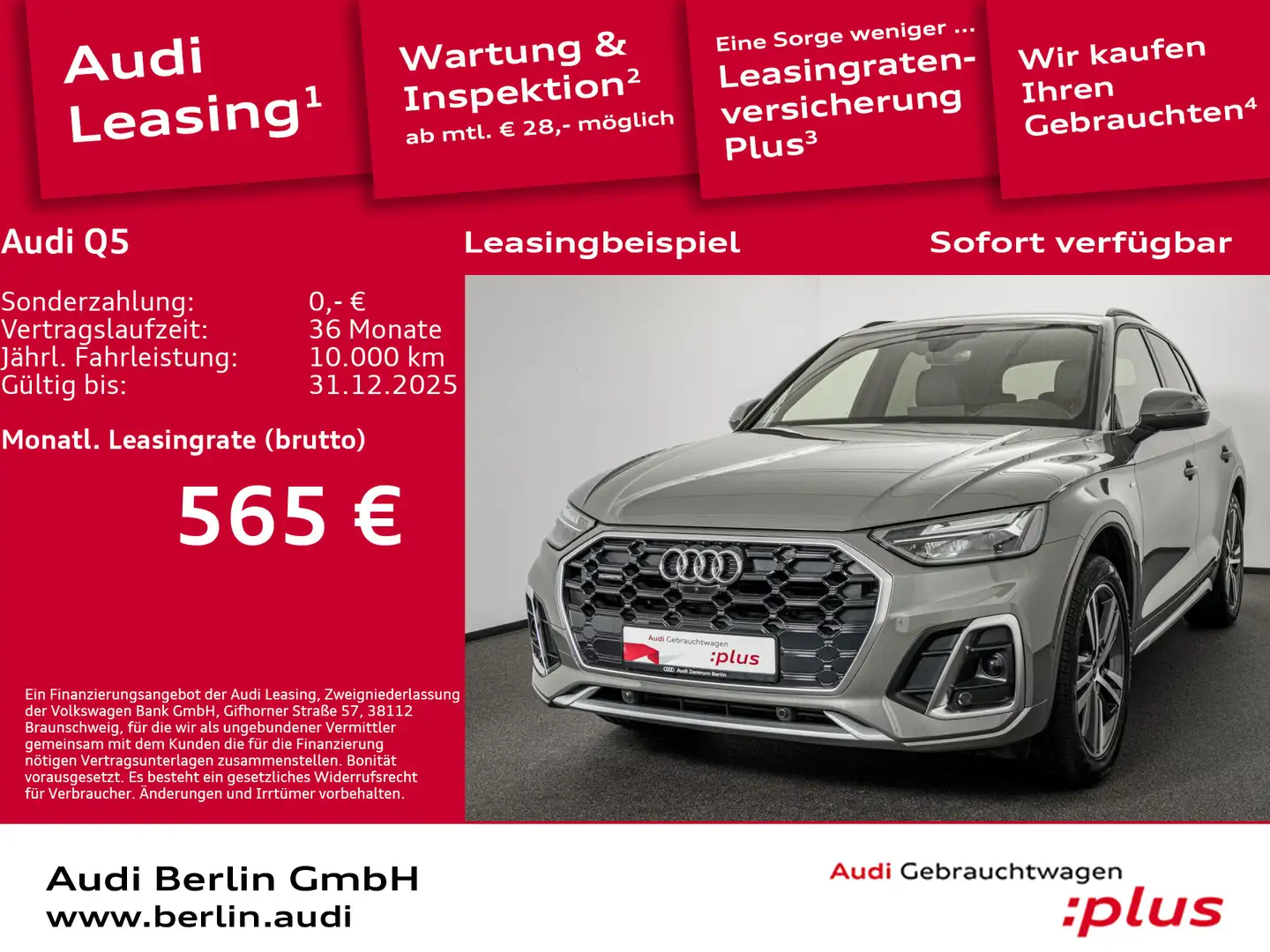 Audi Q5 S line 45 TFSI qu.S tr. AHK STDHZG 360°K HUD Grijs - 1