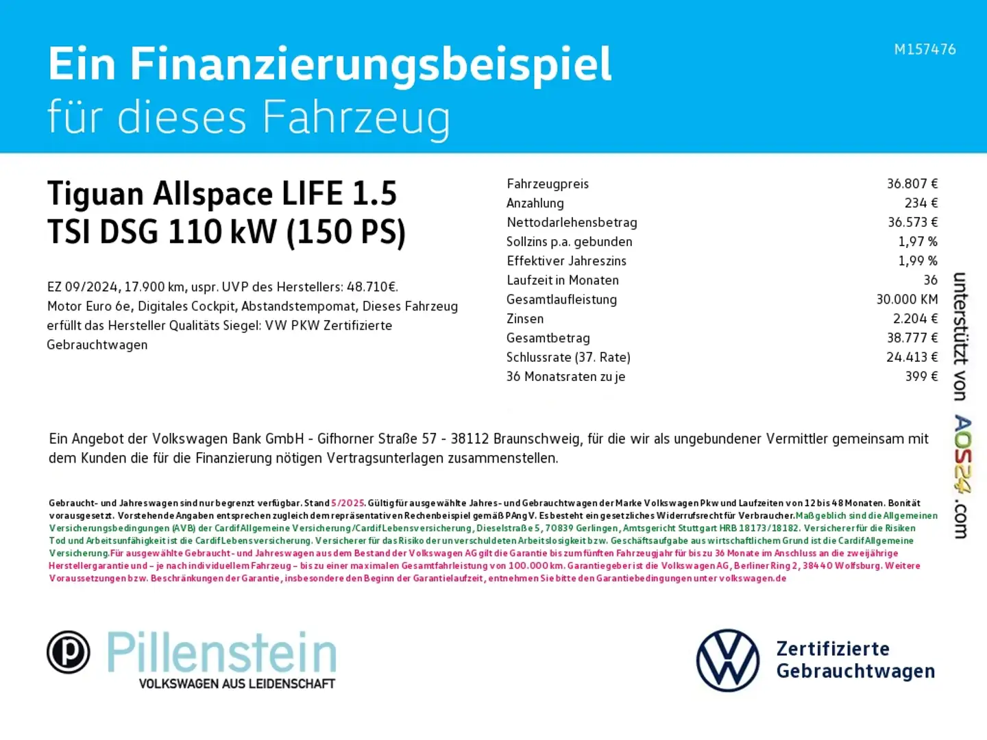 Volkswagen Tiguan Allspace LIFE 1.5 TSI DSG 7-SITZE AHK NAVI SHZ Schwarz - 2