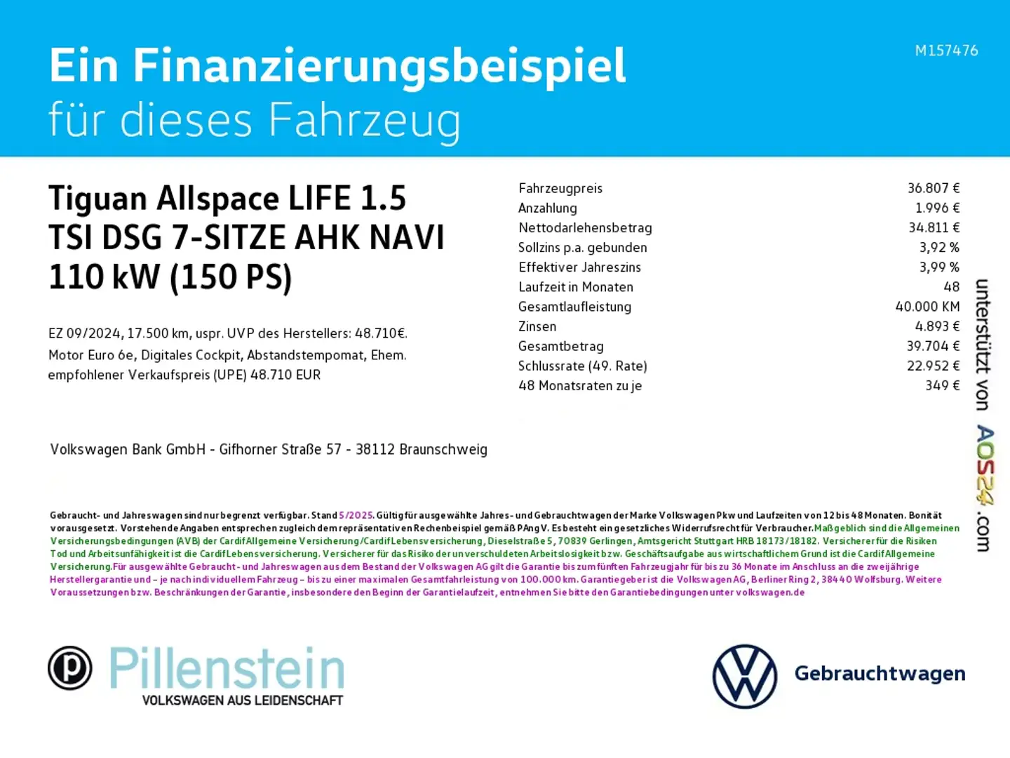Volkswagen Tiguan Allspace LIFE 1.5 TSI DSG 7-SITZE AHK NAVI Schwarz - 2