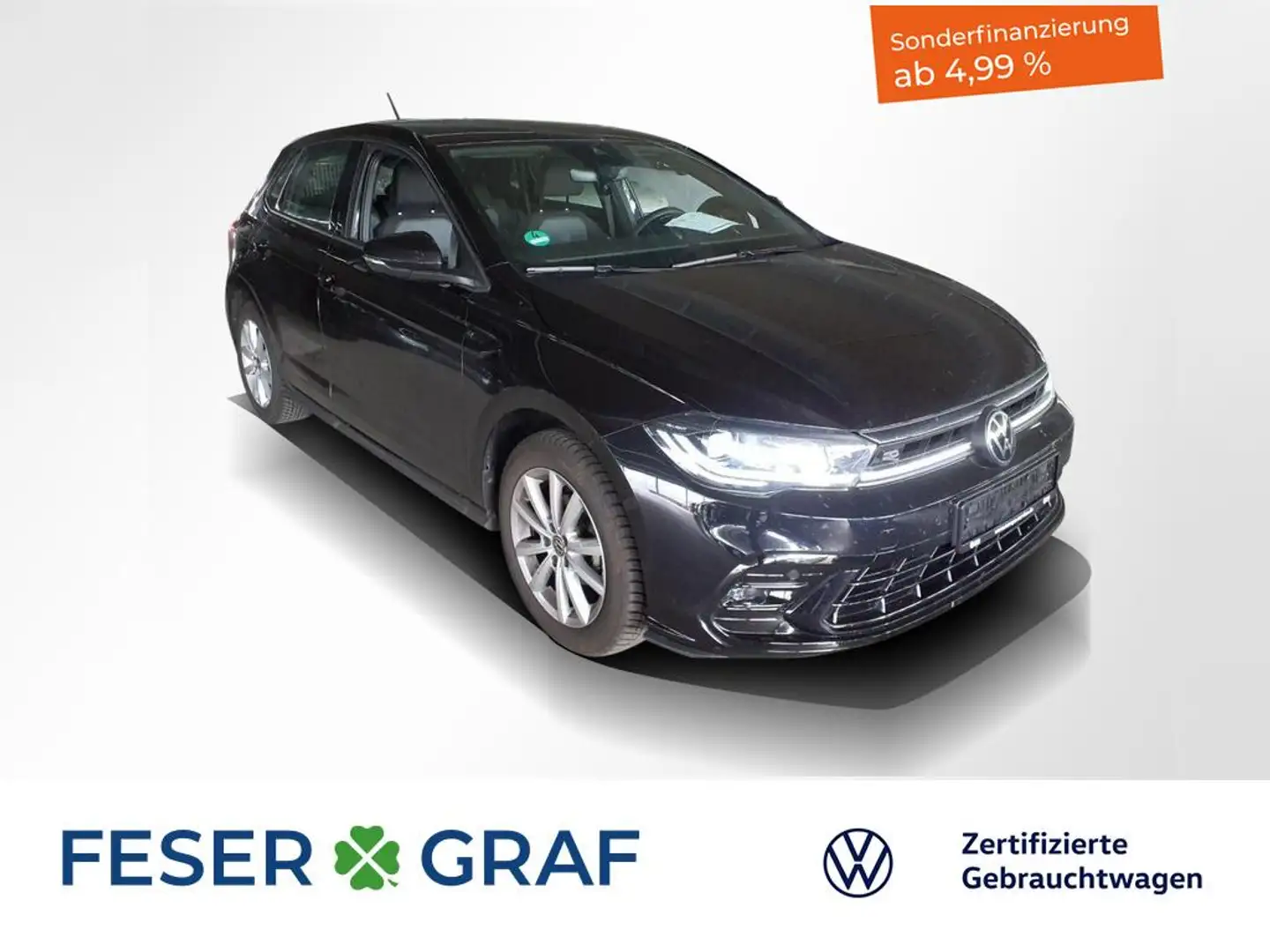 Volkswagen Polo 1.0 TSI R-Line DSG Matrix-LED / RearView / ACC / S Schwarz - 1