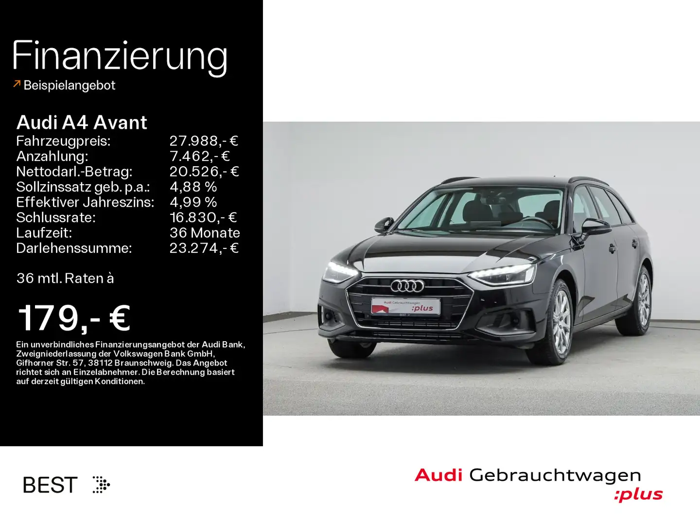 Audi A4 35 TFSI Assist Tour+Stadt*Navi*LED Noir - 1
