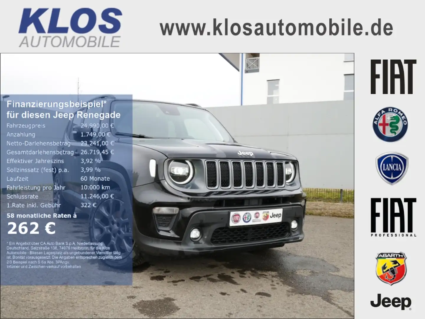 Jeep Renegade S-EDITION e-HYBRID 1.5 GSE T4 48V 130PS DCT 4x2 NA Schwarz - 1