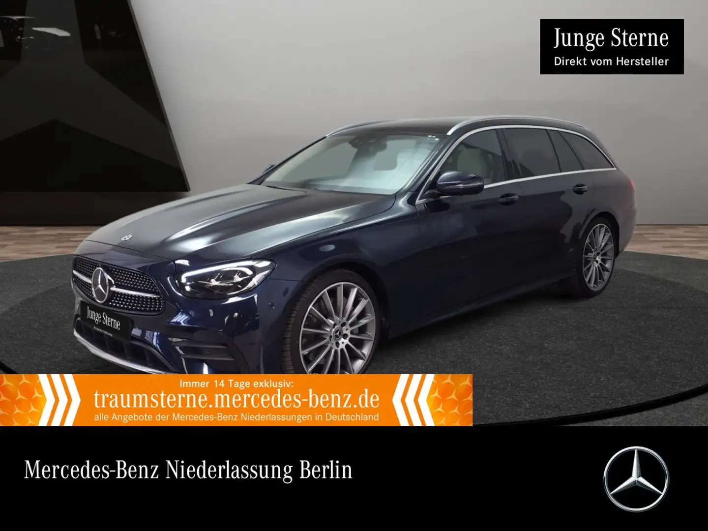 Mercedes-Benz E 400 E 450 T 4M AMG+PANO+360+AHK+LED+FAHRASS+BURMESTER Blau - 1