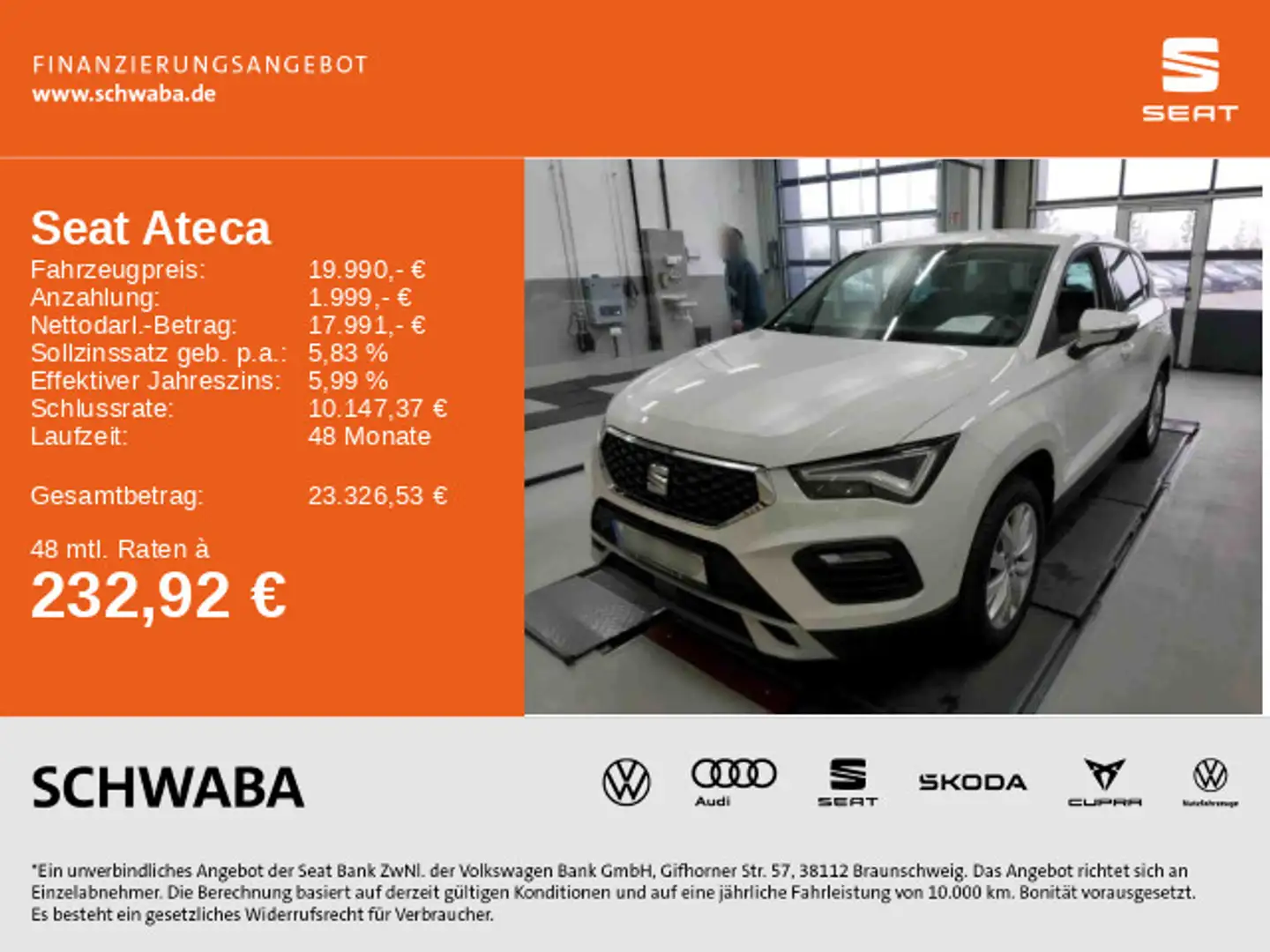 SEAT Ateca Style 1.0TSI LED*NAV*GRA*PDC*KLIMA*SHZ*17" Weiß - 1