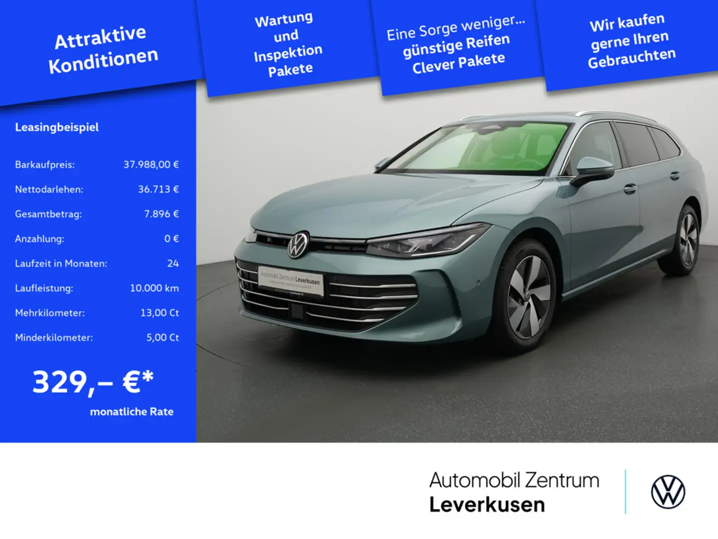 Volkswagen Passat Business STANDHZ PANO MATRIX HUD ACC N Grün - 1