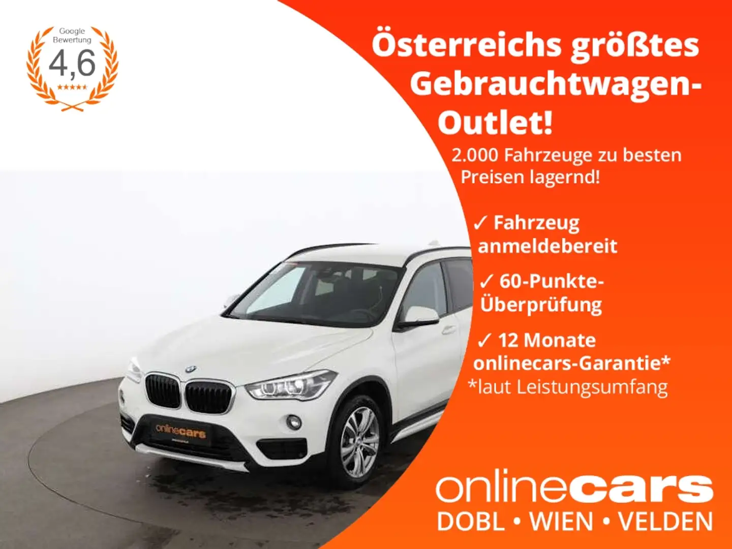 BMW X1 xDrive 18d Sport Line Aut LED AHK NAVI R-CAM Weiß - 1