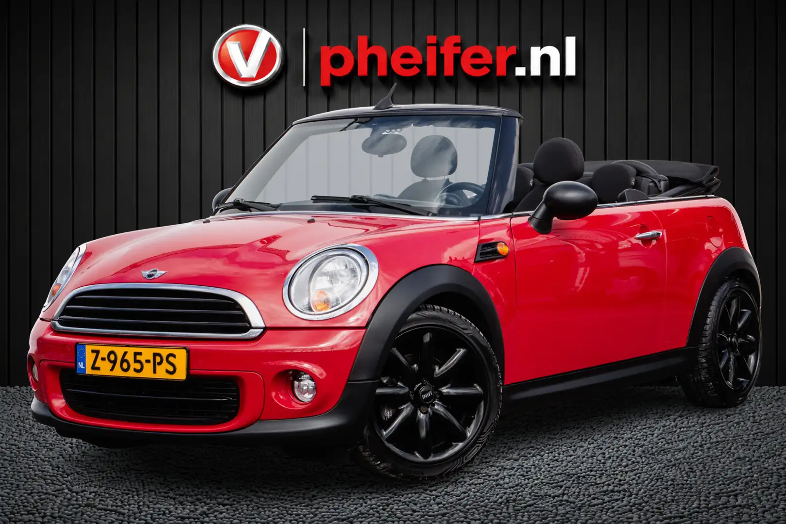 MINI One Cabrio Mini 1.6 Pepper Half lederen int./ Cruise control/ Rot - 1