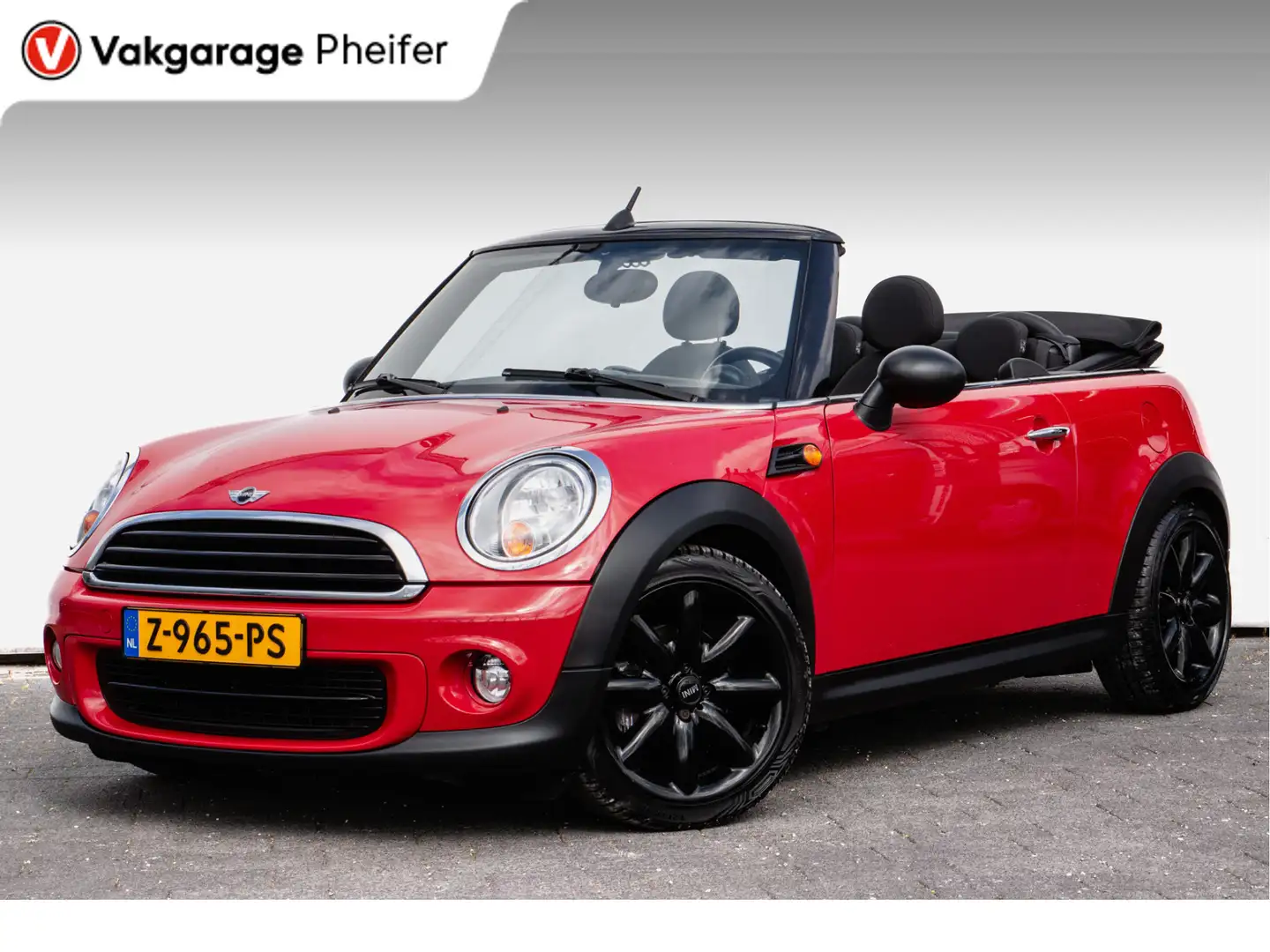MINI One Cabrio Mini 1.6 Pepper Half lederen int./ Cruise control/ Rot - 1