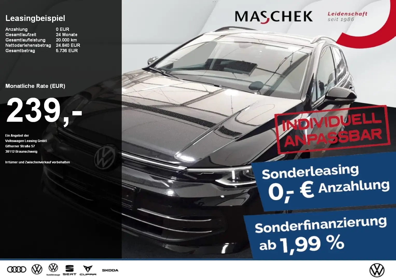 Volkswagen Golf Variant Goal 1.5 TSI AHK Navi LED-Plus GRA PDC Sitzh. Schwarz - 1