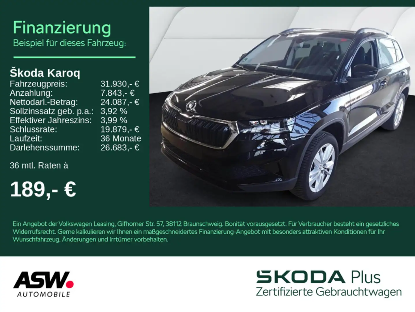 Skoda Karoq Selection 1.5 TSI DSG LED Navi RFK ACC AHK Schwarz - 1