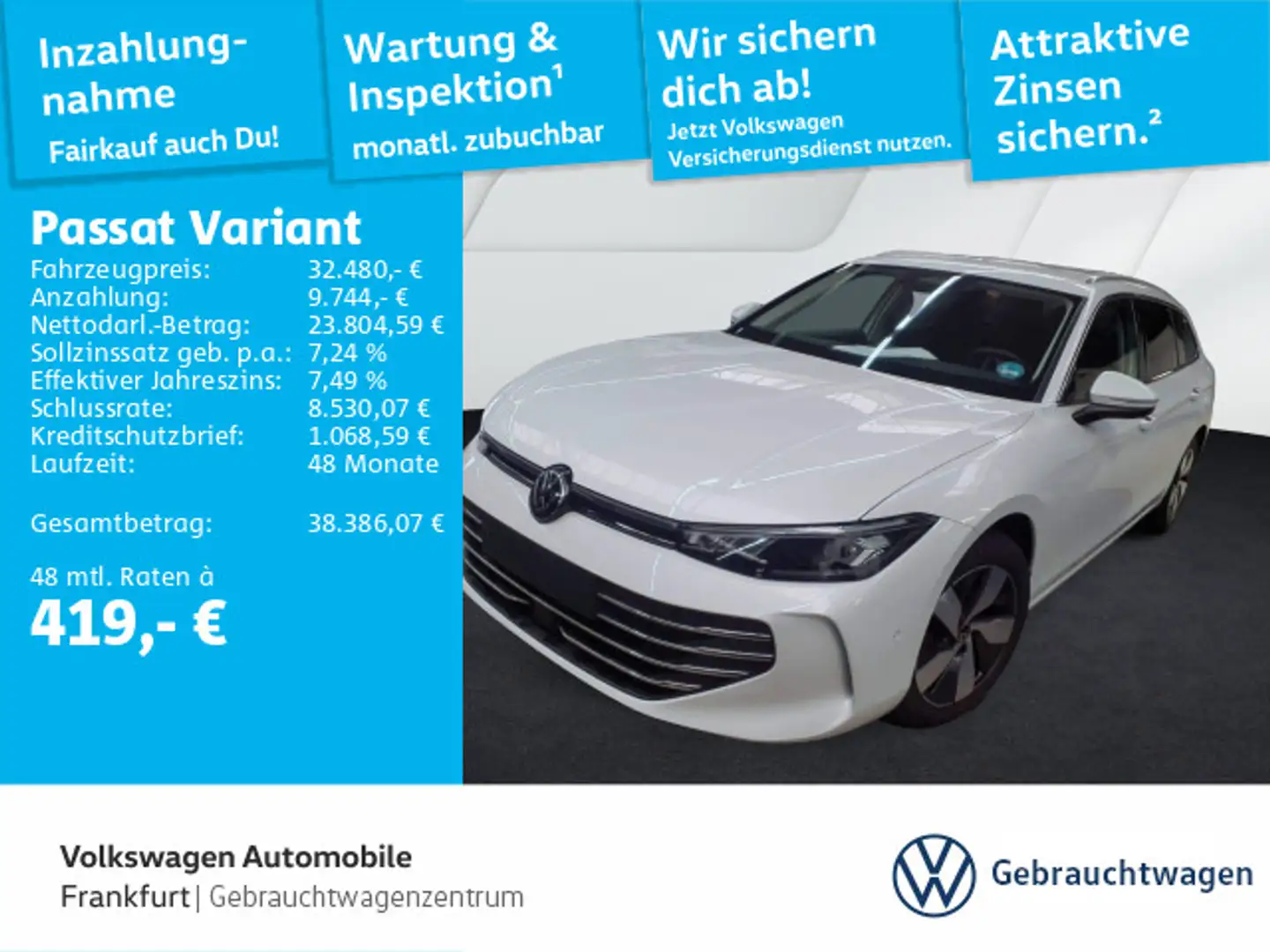 Volkswagen Passat Variant 1.5 eTSI DSG Business DAB+ IQDriv Weiß - 1