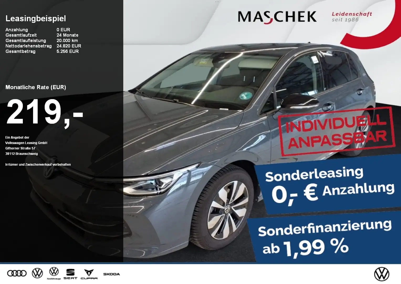 Volkswagen Golf Goal 1.5 TSI AHK Navi Sitzh. PDC GRA MFL Grau - 1