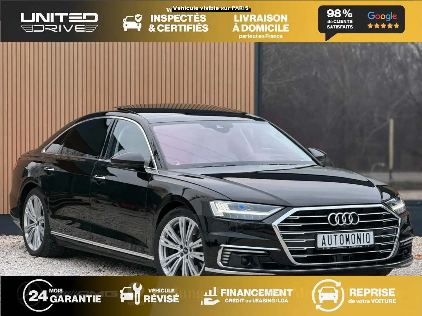 Audi A8 Quattro 3.0 60 TFSI e - 449 - BVA Tiptronic  2018 BERLINE Limousine Avus PHASE 1 Negro - 2