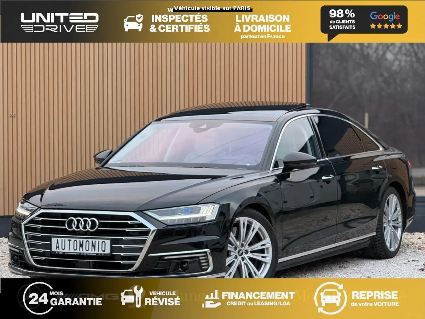Audi A8 Quattro 3.0 60 TFSI e - 449 - BVA Tiptronic  2018 BERLINE Limousine Avus PHASE 1 Negro - 1