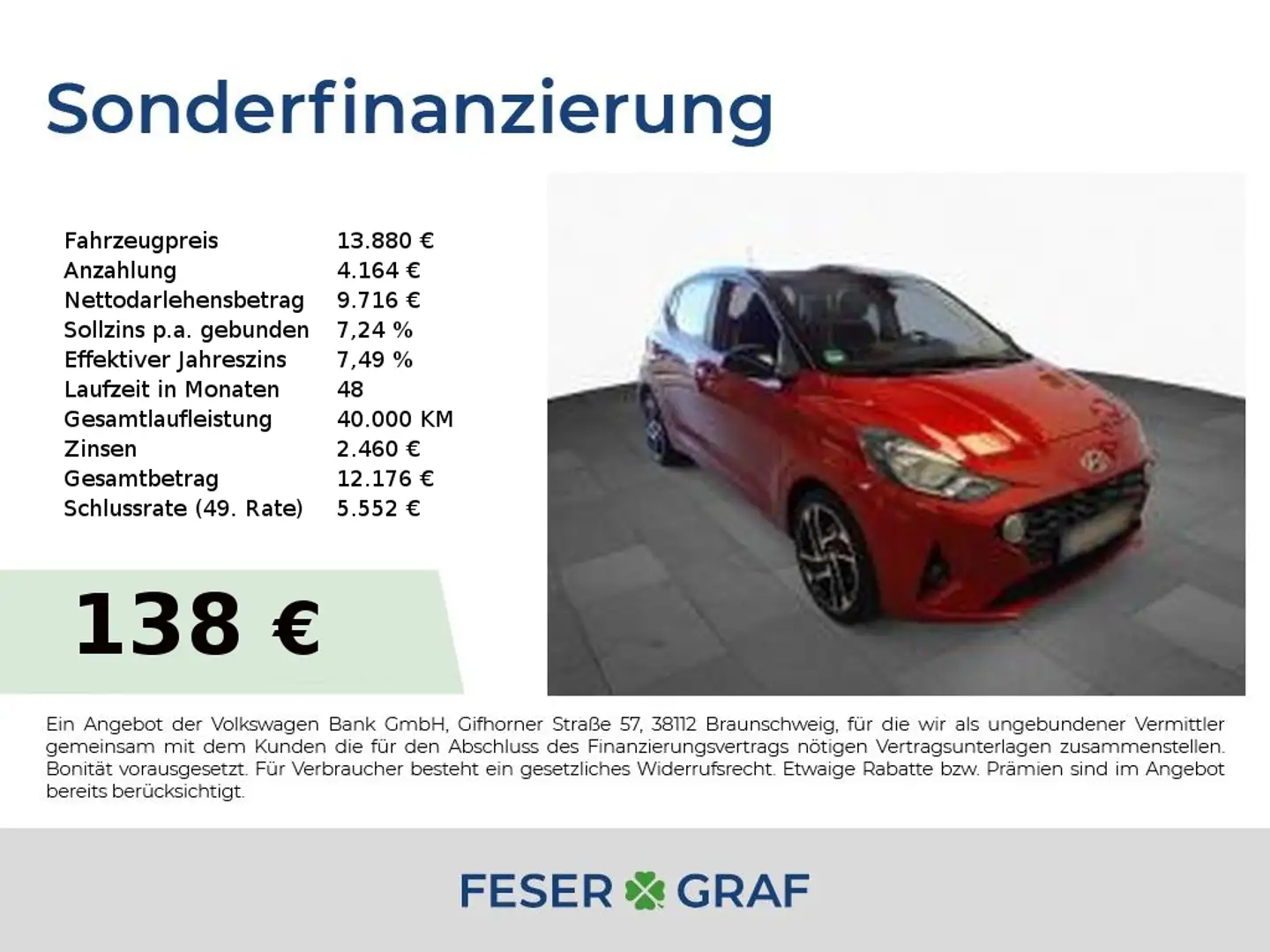 Hyundai i10 Trend 1.2 62kW 5-Gang AppleCarplay DAB+ Rot - 1