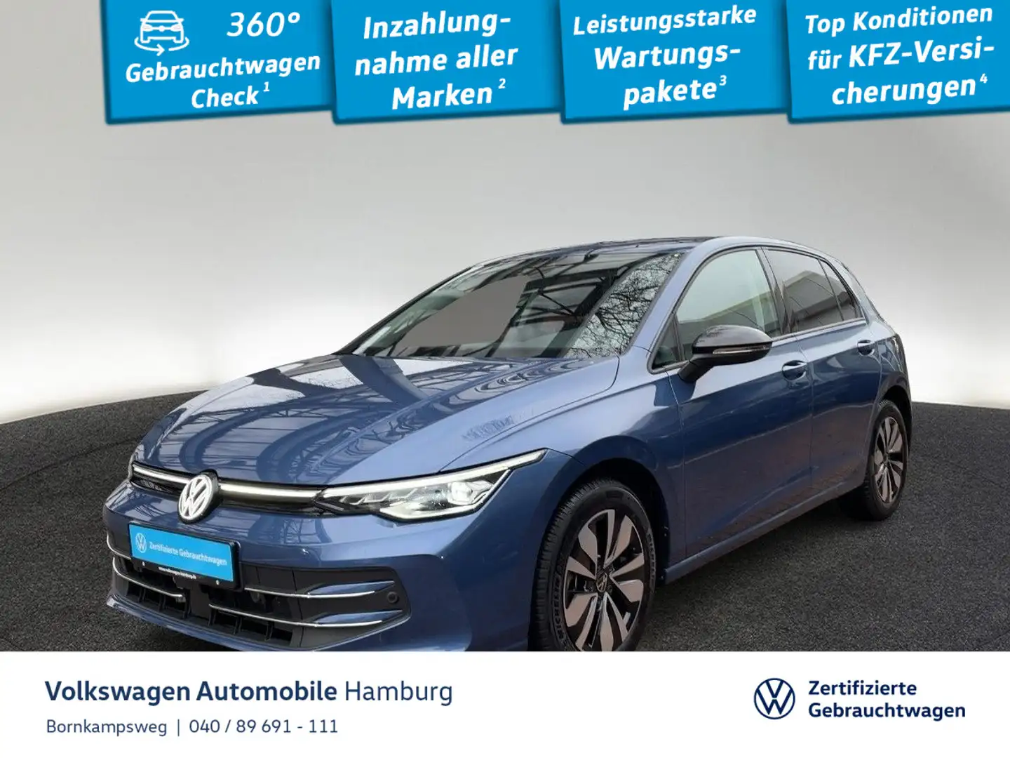 Volkswagen Golf VIII 2.0 TDI Goal DSG AHK Navi LED Kamera Blau - 1