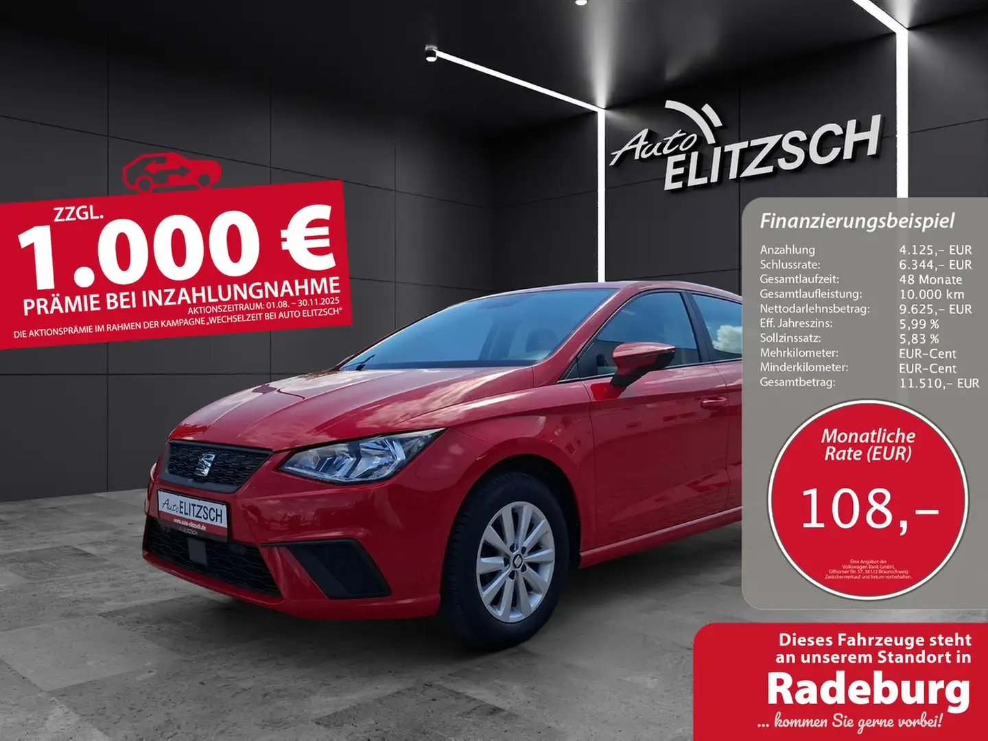 SEAT Ibiza 1.0 Style Navi Climatronic RFK SH LM Rot - 1