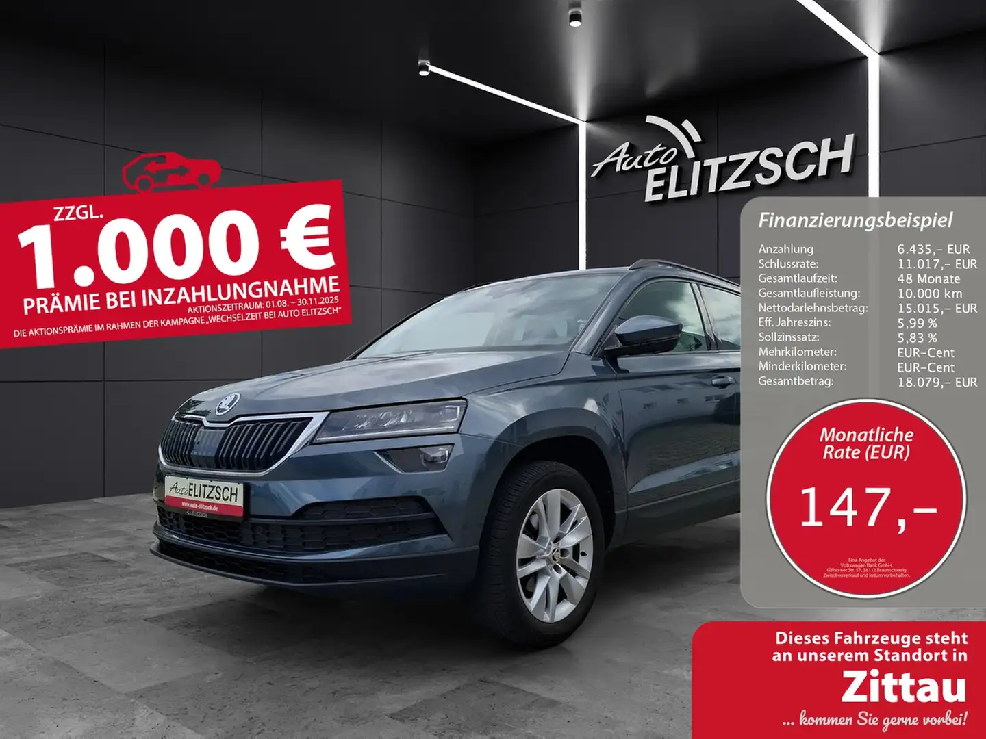 Skoda Karoq TSI Ambition LED Navi GRA PDC SH LM Grau - 1
