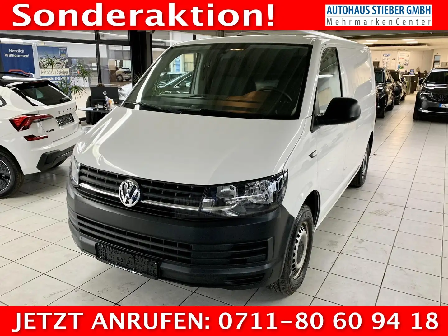 Volkswagen T6 Transporter Klima+EPH hi+BT+elFH 2.0 TDI Kasten Biały - 1